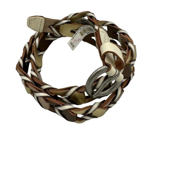 Fossil, Open Lace Weave Multi Metallic Leather Belt, Size Small - Picture 2 of 8